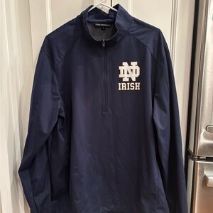 Notre Dame 1/2 zip up windbreaker.